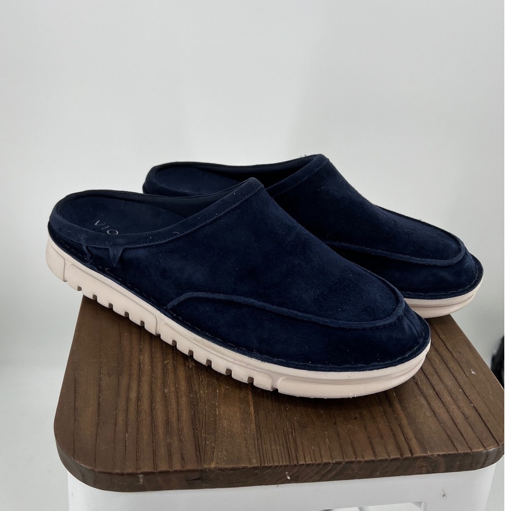 Vionic Uptown Clog Navy Suede Men's Size 12 Slip On Mules J0737L1400